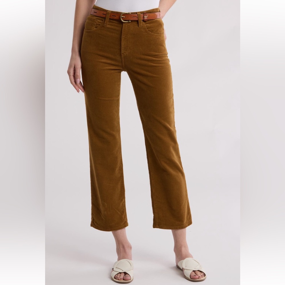 NWT AG High Waist Straight Leg Brown Corduroy Jeans Cropped Size 23R - Picture 3 of 7